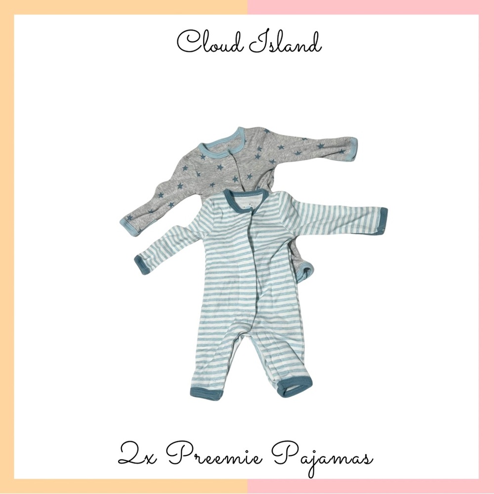 Cloud Island Set of 2 Preemie Onesies